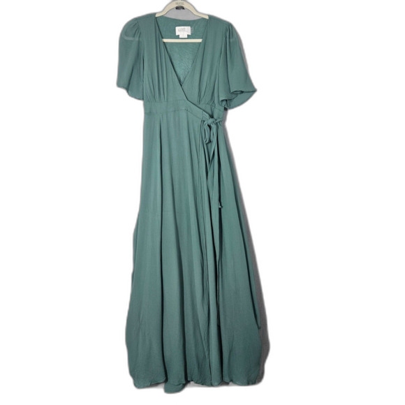 LUXE by Seraphine Maternity Nursing Dress Size 6 Green Gauze over Jersey - Picture 11 of 11